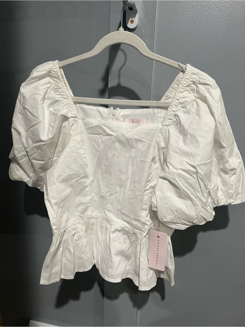 White Puff Sleeve Square-Neck Top - Women by Rachel Parcell